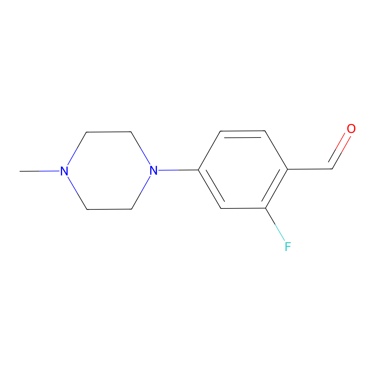 2-Fluoro-4-(4-methylpiperazin-1-YL)benzaldehyde molecular structure, CAS 1197193-42-2