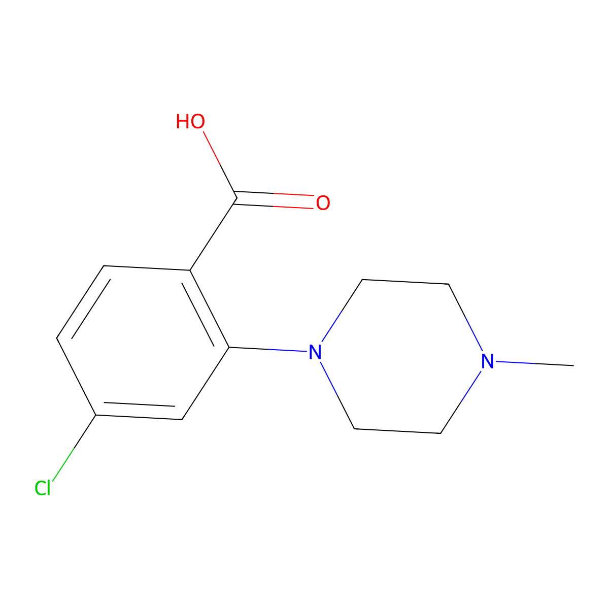 4-Chloro-2-(4-methyl-1-piperazinyl)benzoic acid molecular structure, CAS 1197193-44-4