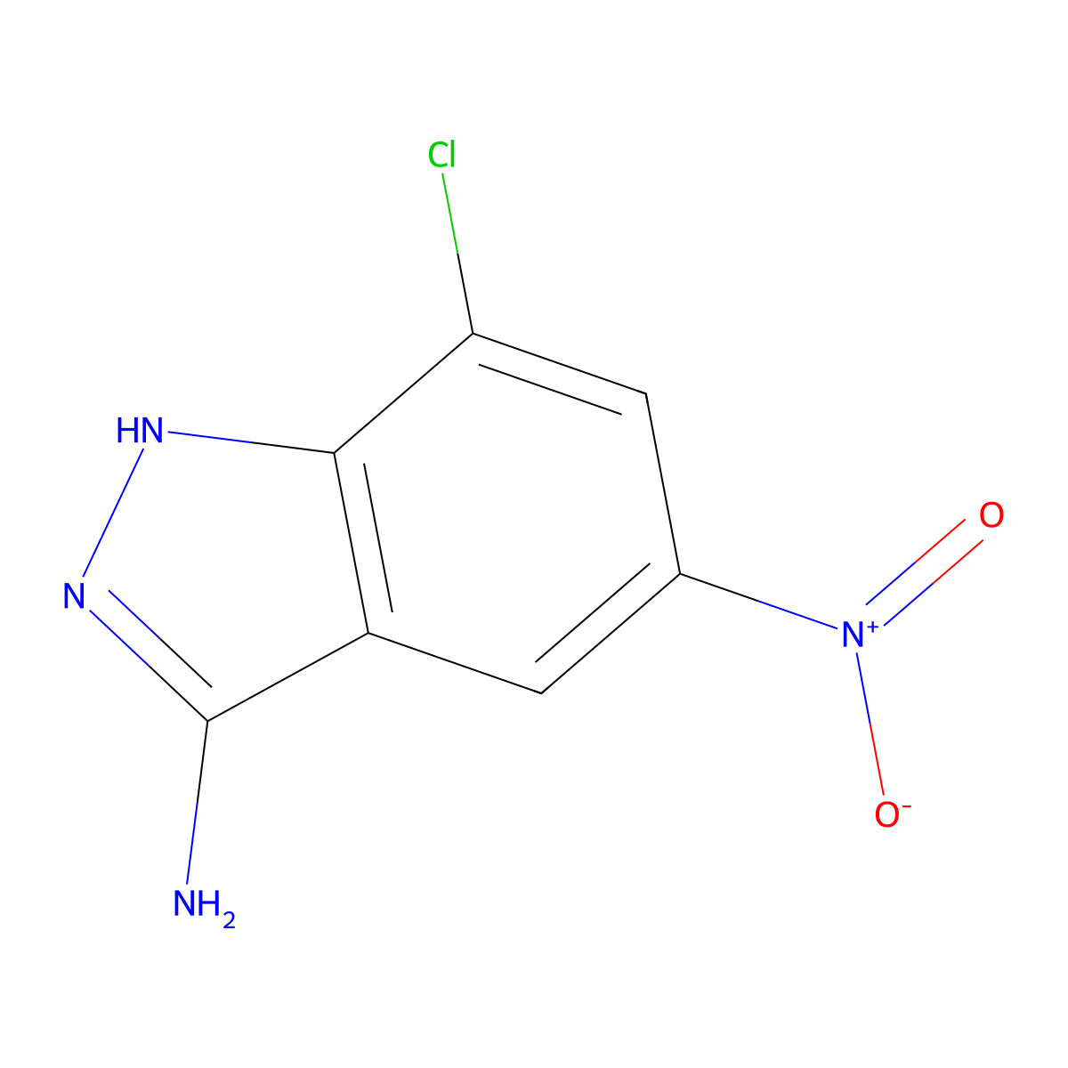 3-Amino-7-chloro-5-nitro-1H-indazole molecular structure, CAS 1197193-46-6