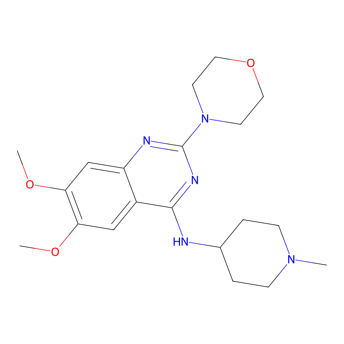 6,7-Dimethoxy-N-(1-Methylpiperidin-4-Yl)-2-(Morpholin-4-Yl)quinazolin-4-Amine molecular structure, CAS 1197196-63-6