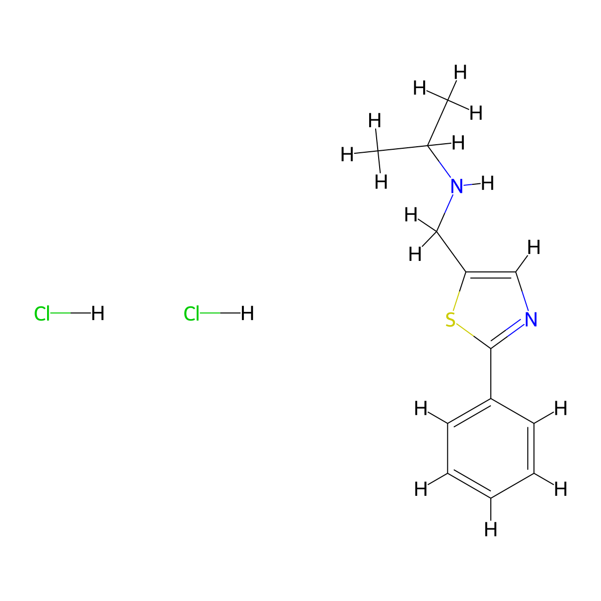 N-[(2-phenyl-1,3-thiazol-5-yl)methyl]propan-2-amine dihydrochloride molecular structure, CAS 1197226-05-3