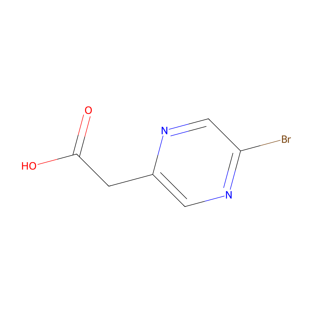 2-(5-Bromopyrazin-2-yl)acetic acid molecular structure, CAS 1197226-32-6