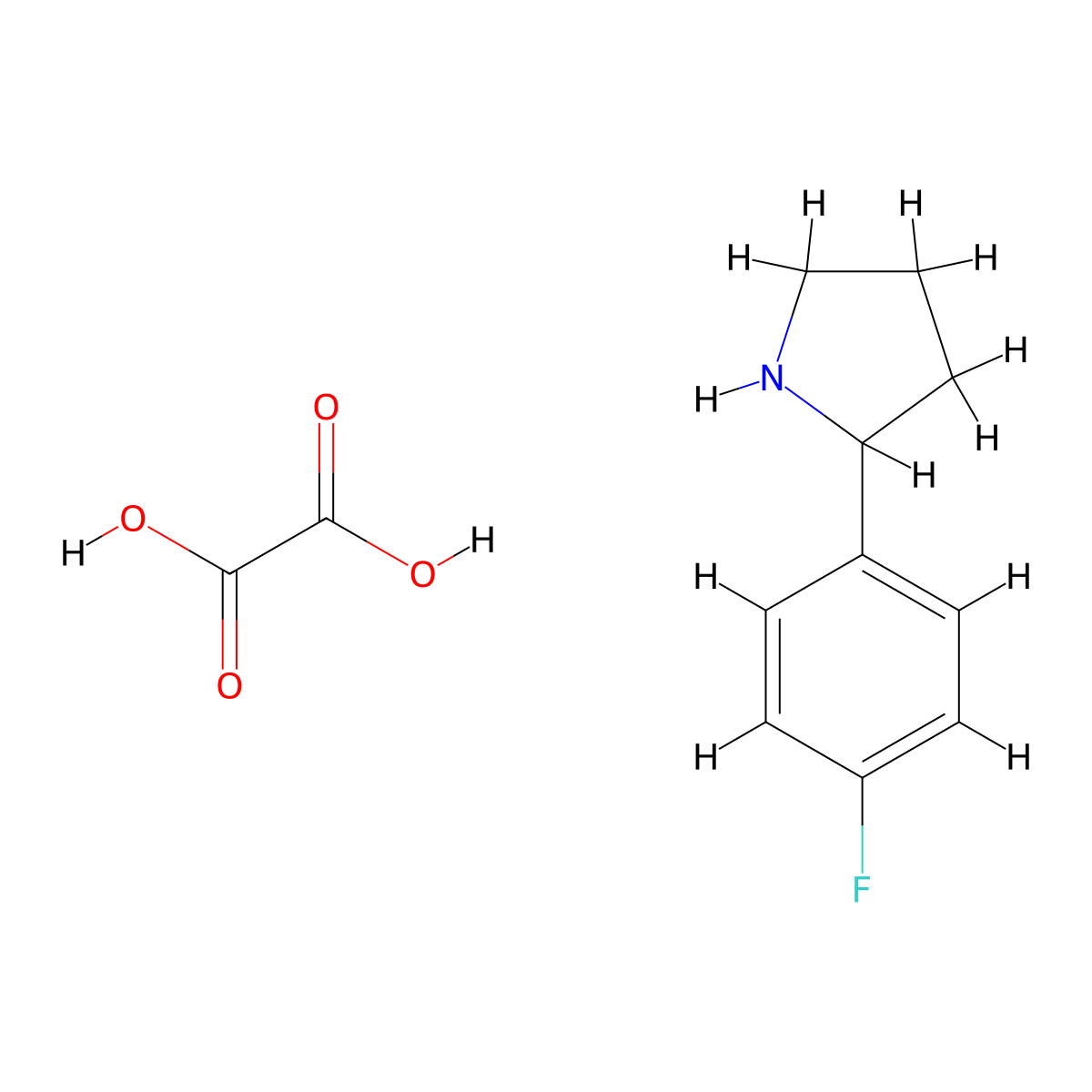 2-(4-Fluoro-phenyl)-pyrrolidine oxalic acid salt molecular structure, CAS 1197226-82-6