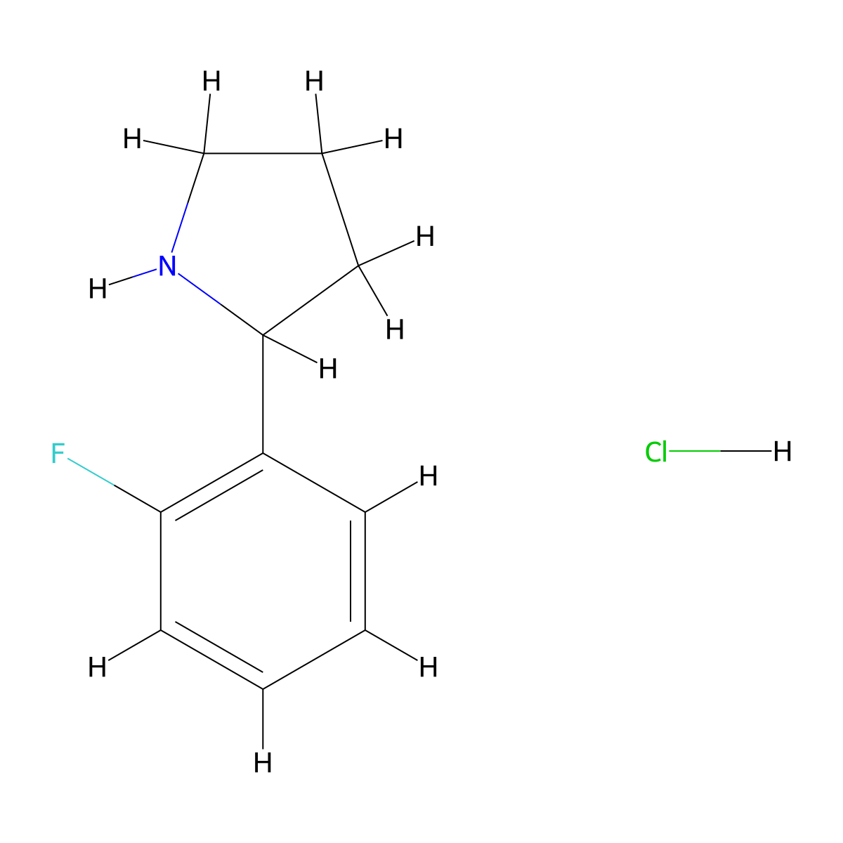 2-(2-Fluorophenyl)pyrrolidine hydrochloride molecular structure, CAS 1197227-16-9