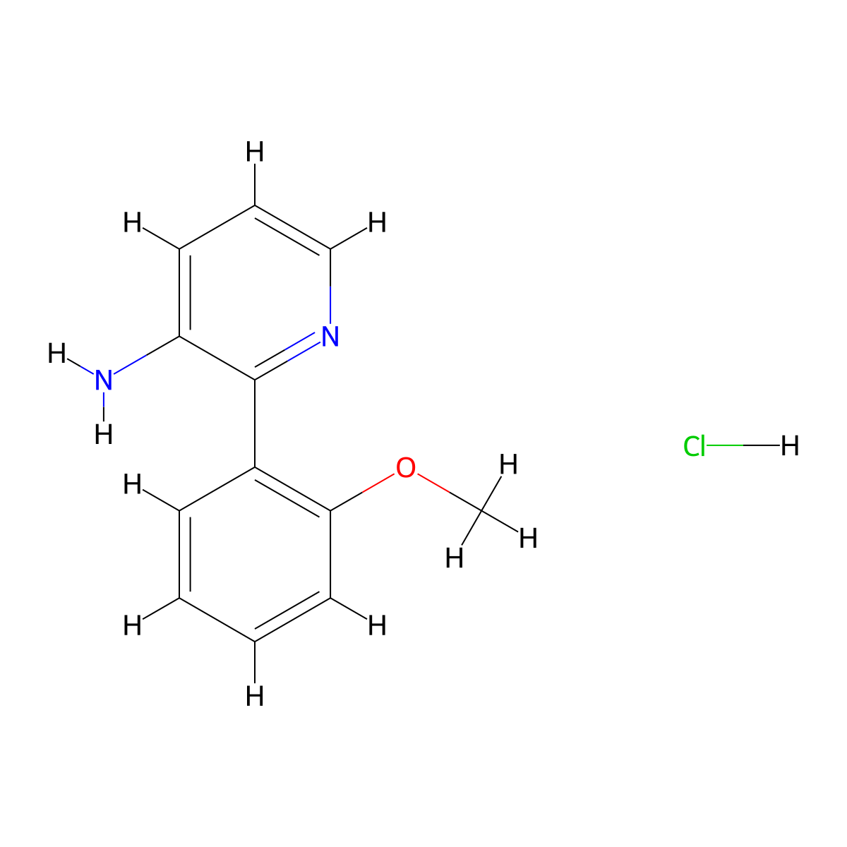 2-(2-Methoxyphenyl)pyridin-3-amine hydrochloride molecular structure, CAS 1197227-48-7