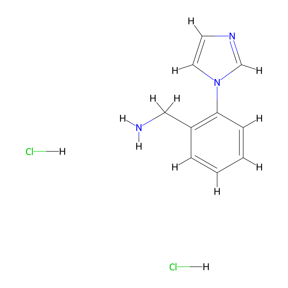 (2-(1H-Imidazol-1-yl)phenyl)methanamine dihydrochloride molecular structure, CAS 1197227-61-4