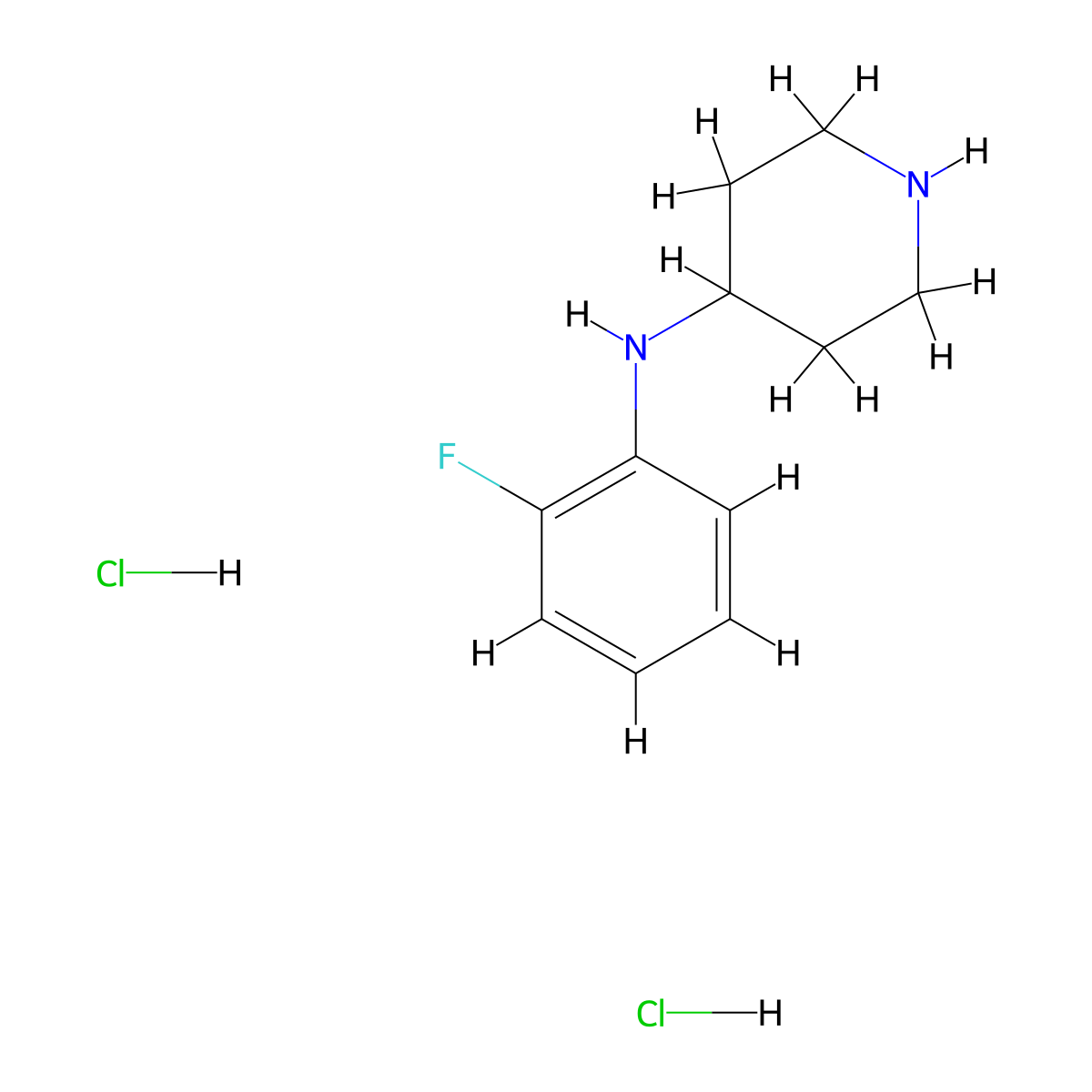 N-(2-Fluorophenyl)piperidin-4-amine dihydrochloride molecular structure, CAS 1197228-41-3