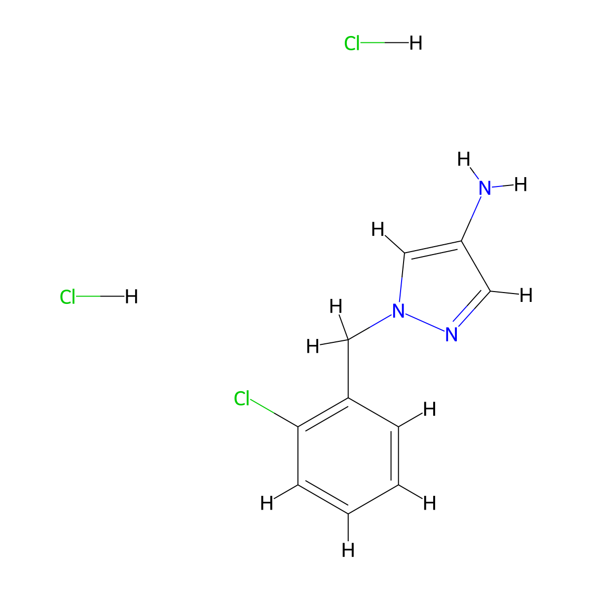 1-(2-Chlorobenzyl)-1H-pyrazol-4-amine dihydrochloride molecular structure, CAS 1197230-30-0