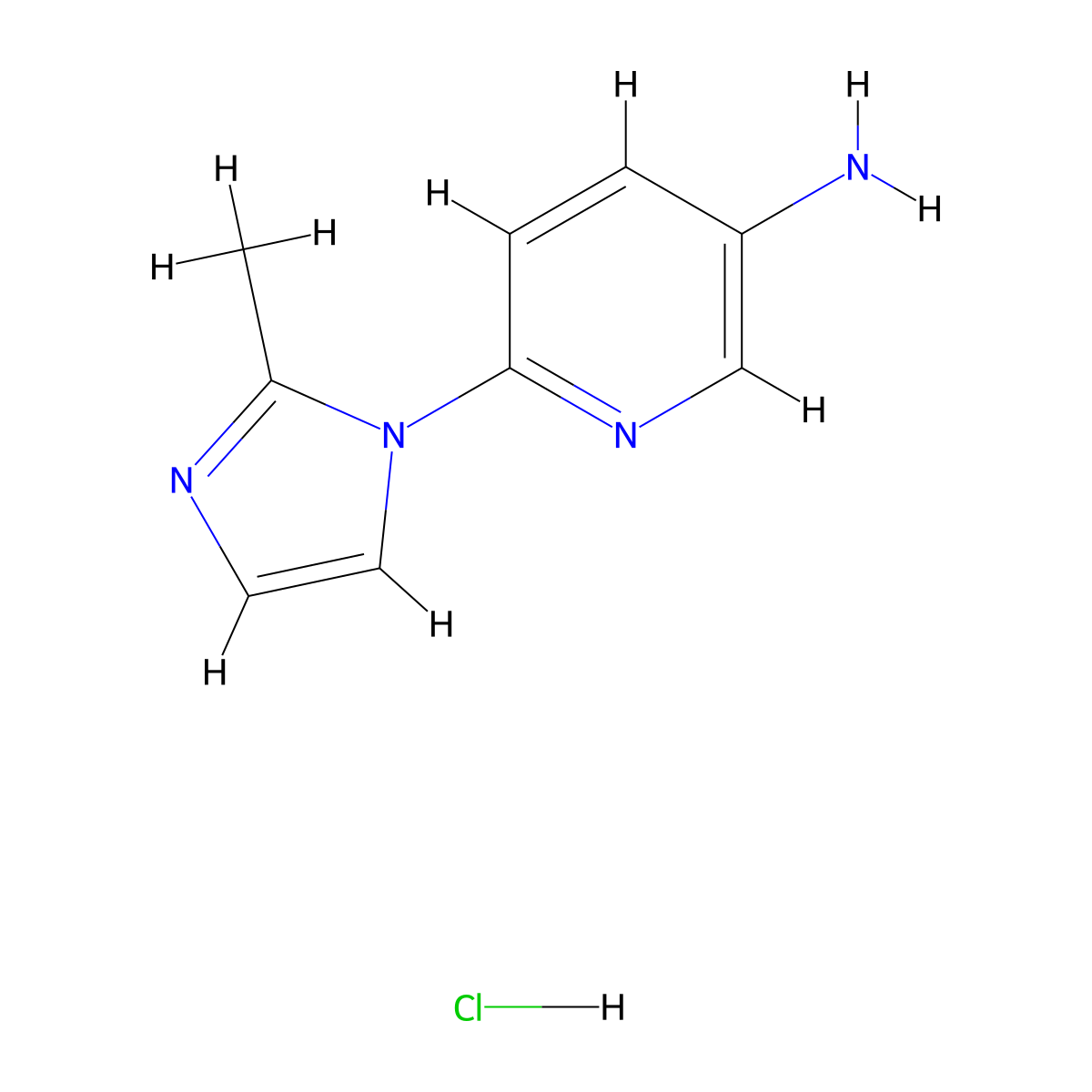 6-(2-methyl-1H-imidazol-1-yl)pyridin-3-amine hydrochloride molecular structure, CAS 1197230-79-7