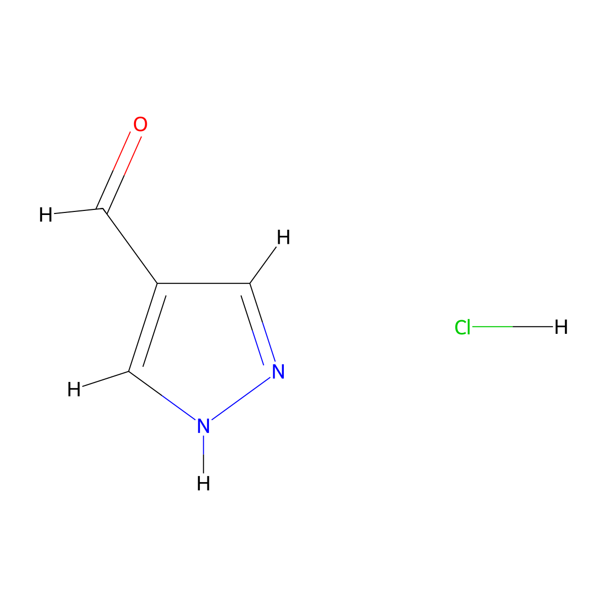 1H-Pyrazole-4-carbaldehyde hydrochloride molecular structure, CAS 1197230-88-8