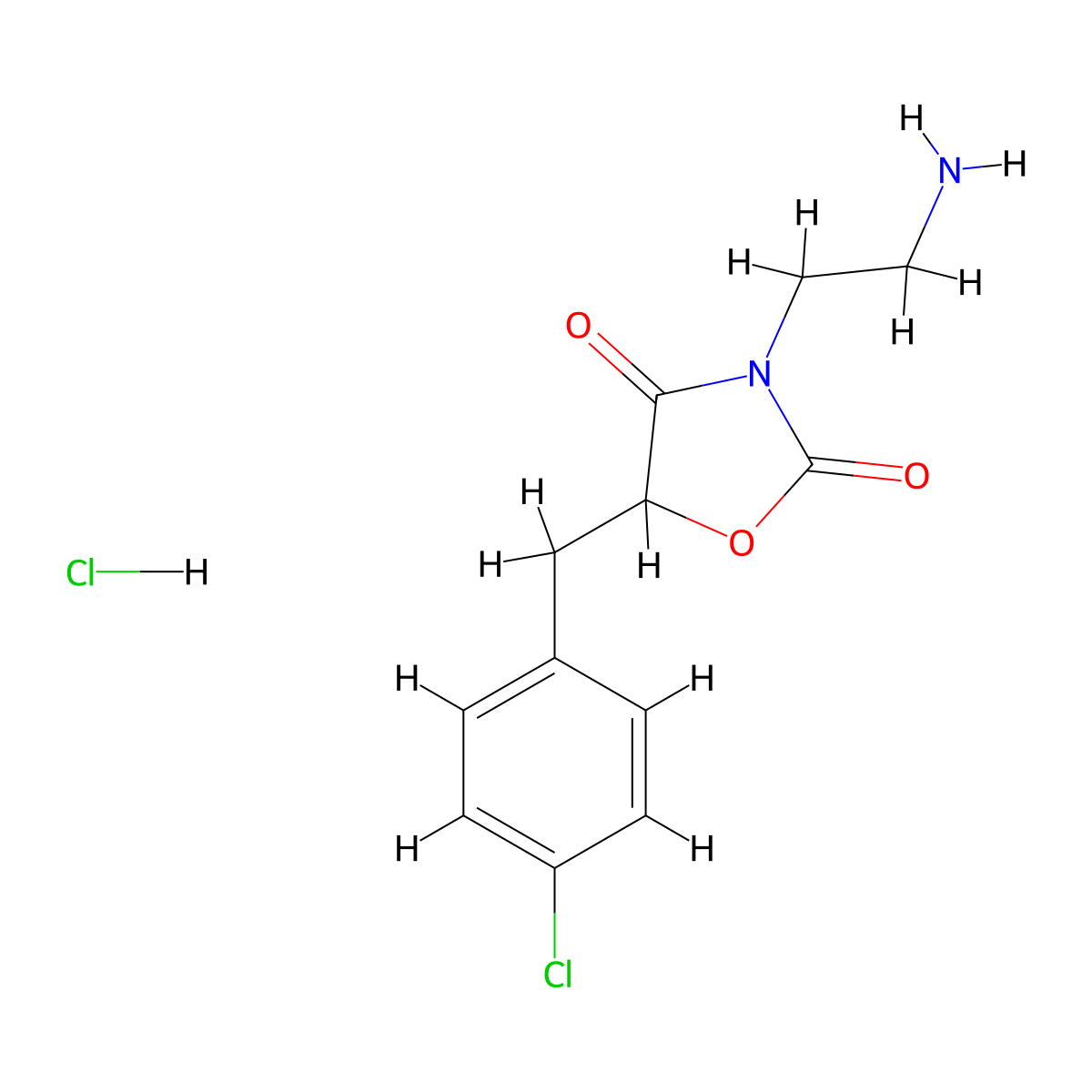 3-(2-Aminoethyl)-5-(4-chlorobenzyl)oxazolidine-2,4-dione hydrochloride molecular structure, CAS 1197231-05-2