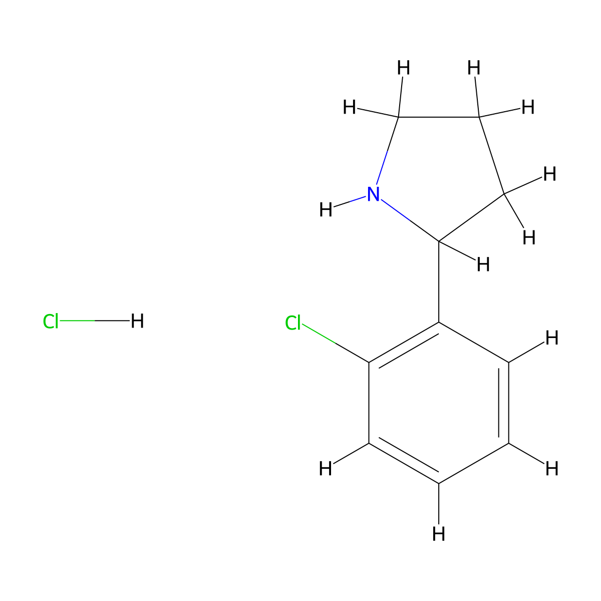 2-(2-Chlorophenyl)pyrrolidine hydrochloride molecular structure, CAS 1197231-15-4