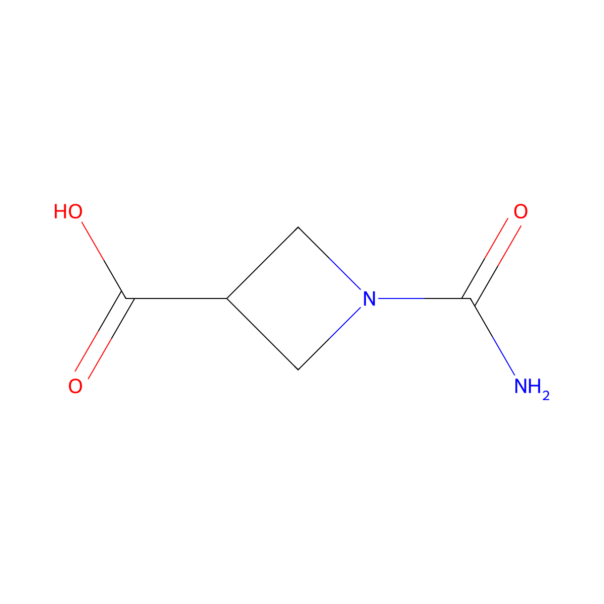 1-Carbamoylazetidine-3-carboxylic acid molecular structure, CAS 1197231-34-7