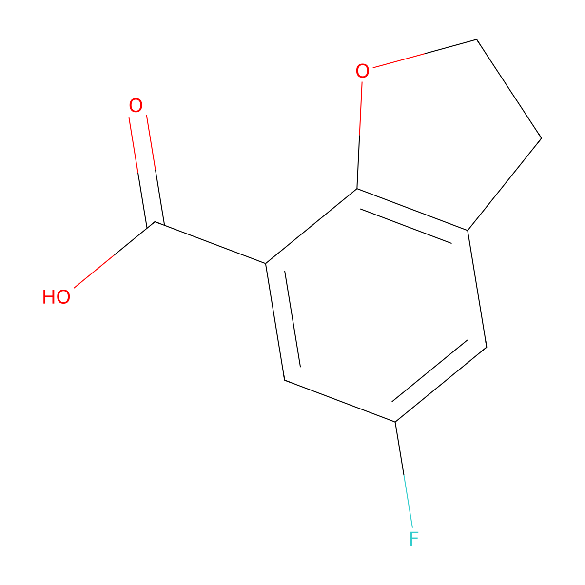 5-Fluoro-2,3-dihydrobenzofuran-7-carboxylic acid molecular structure, CAS 1197231-40-5