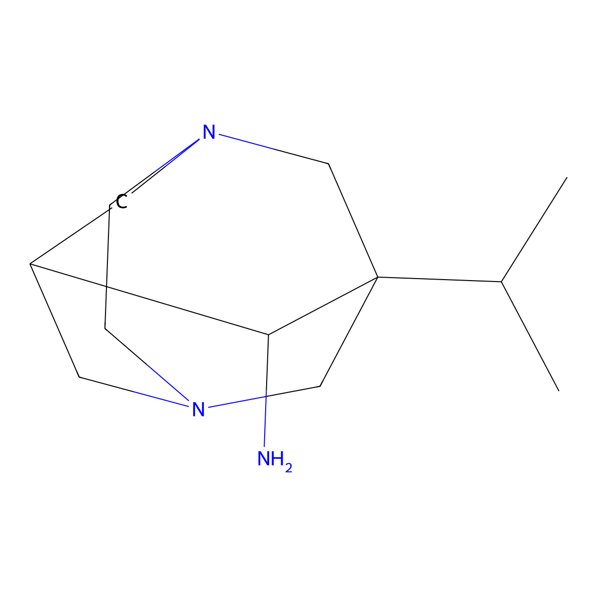 1-Isopropyl-3,6-diaza-tricyclo[4.3.1.1*3,8*]undec-9-ylamine molecular structure, CAS 1197231-48-3