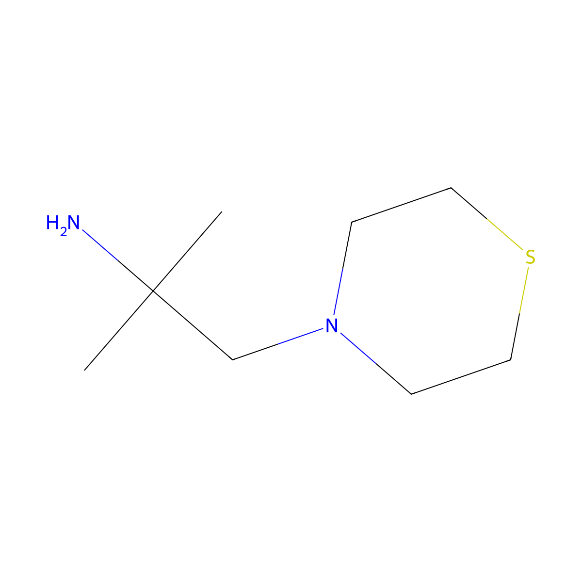 2-Methyl-1-thiomorpholinopropan-2-amine molecular structure, CAS 1197231-62-1