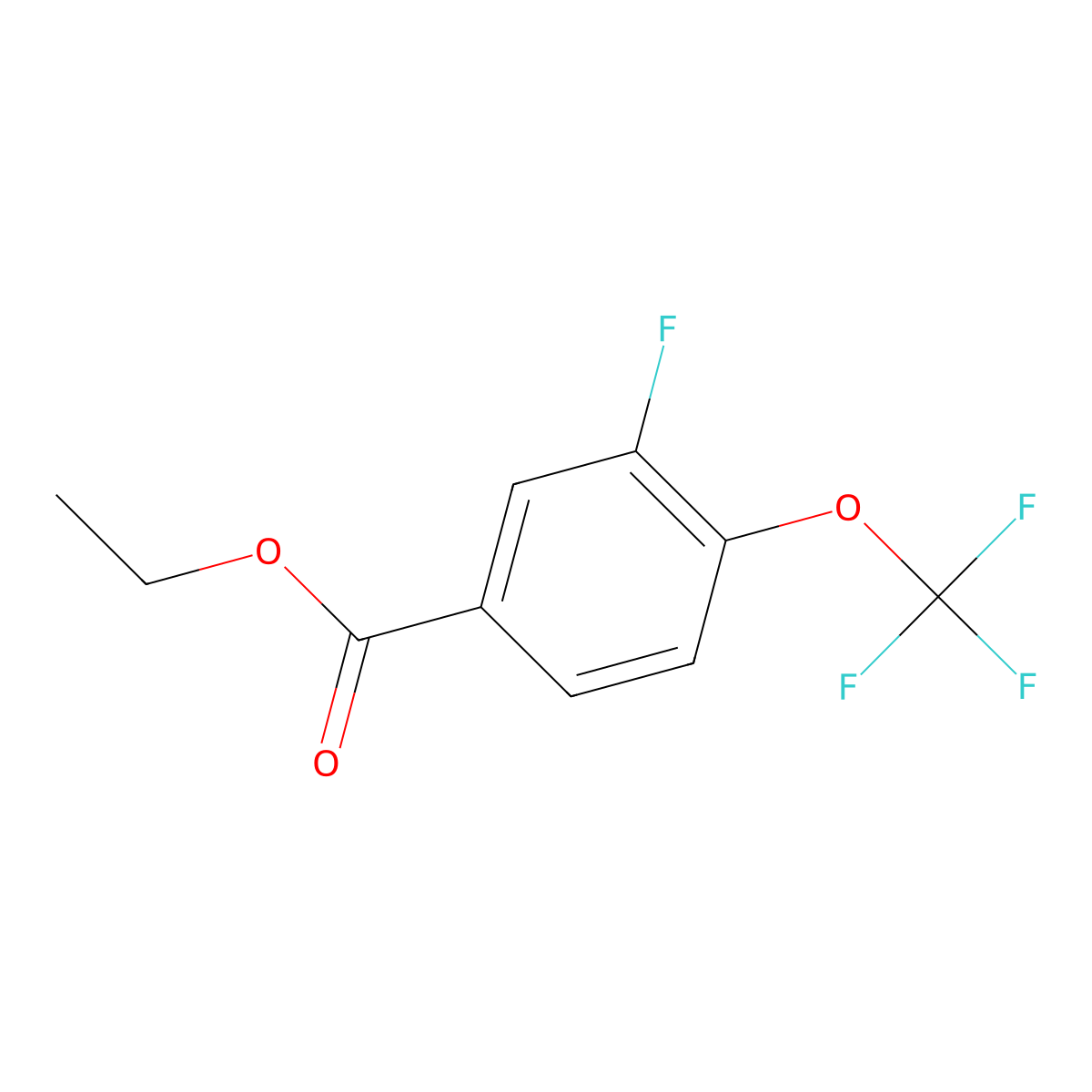 Ethyl 3-fluoro-4-(trifluoromethoxy)benzoate molecular structure, CAS 1197231-80-3