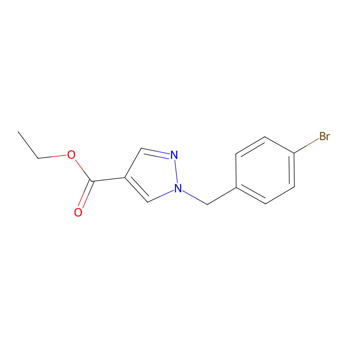 1-(4-Bromo-benzyl)-1H-pyrazole-4-carboxylic acid ethyl ester molecular structure, CAS 1197232-22-6