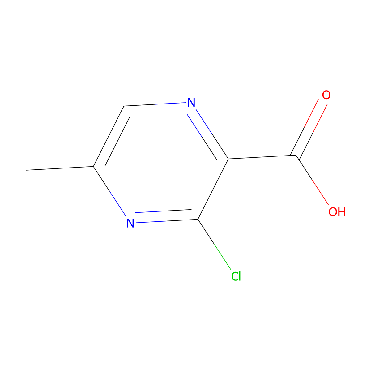 3-Chloro-5-methylpyrazine-2-carboxylic acid molecular structure, CAS 1197232-67-9