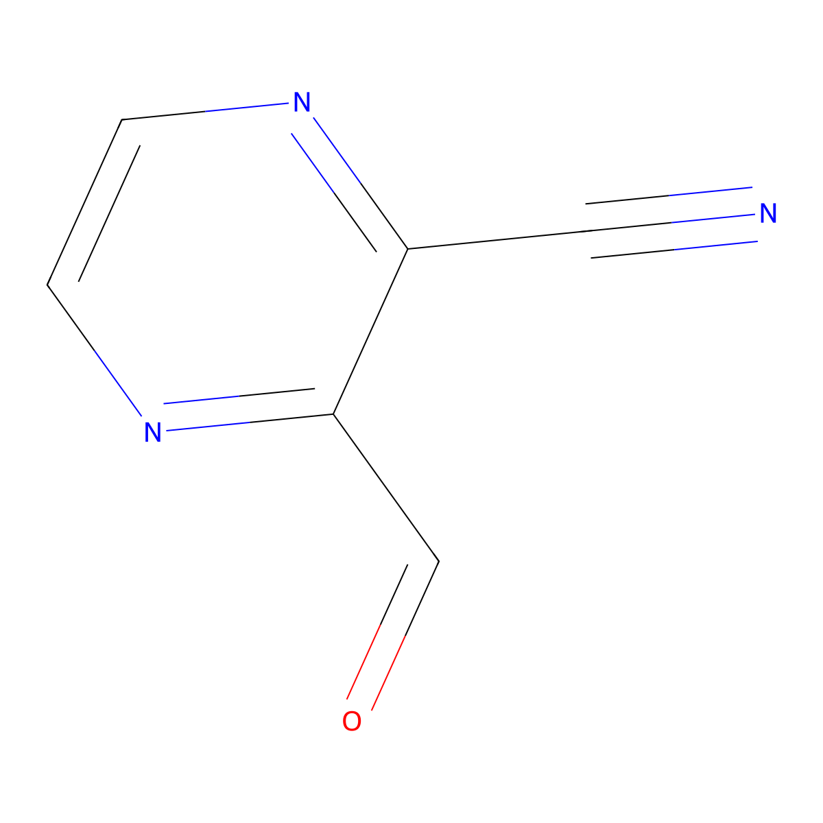 3-Formylpyrazine-2-carbonitrile molecular structure, CAS 1197232-76-0