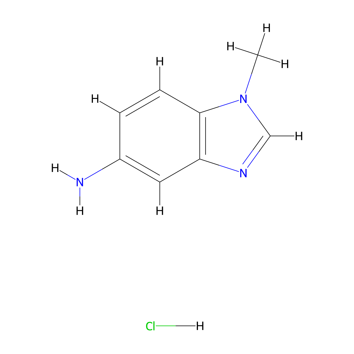 1-Methyl-1H-benzimidazol-5-amine hydrochloride molecular structure, CAS 1197232-92-0