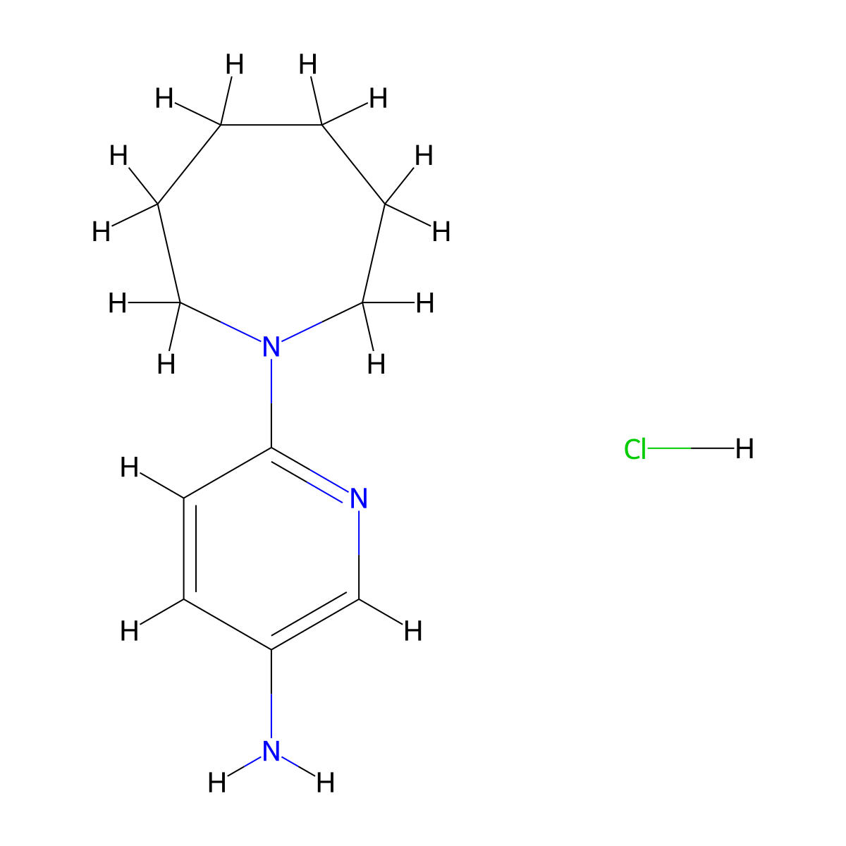 6-(Azepan-1-YL)pyridin-3-amine hydrochloride molecular structure, CAS 1197233-74-1