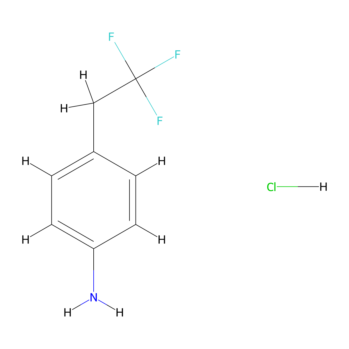 4-(2,2,2-Trifluoroethyl)aniline hydrochloride molecular structure, CAS 1197233-93-4