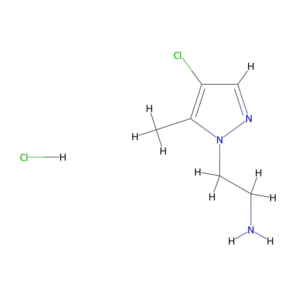 2-(4-Chloro-5-methyl-1H-pyrazol-1-yl)ethanamine hydrochloride molecular structure, CAS 1197234-40-4