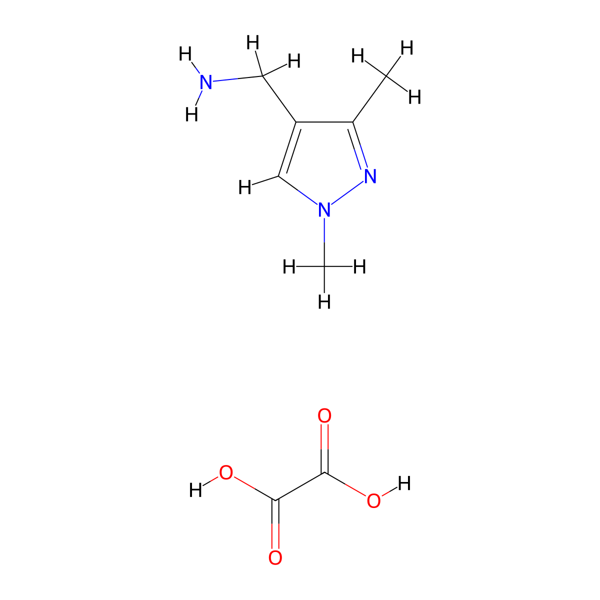 (1,3-Dimethyl-1H-pyrazol-4-yl)methanamine oxalate molecular structure, CAS 1197234-43-7