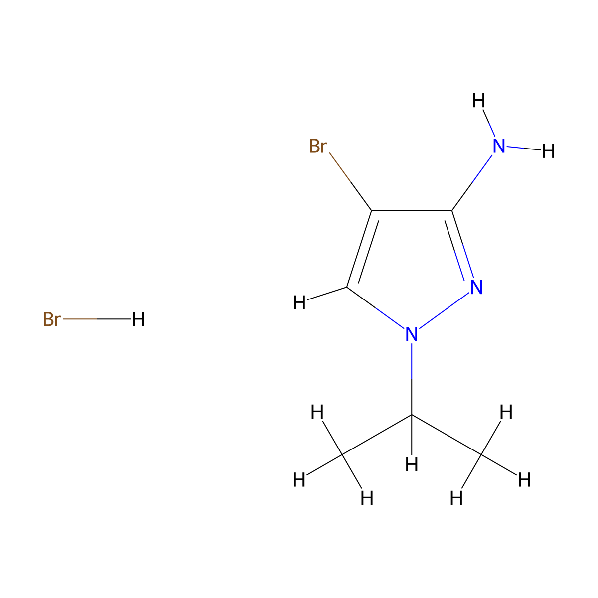 4-Bromo-1-isopropyl-1H-pyrazol-3-amine hydrobromide molecular structure, CAS 1197234-51-7