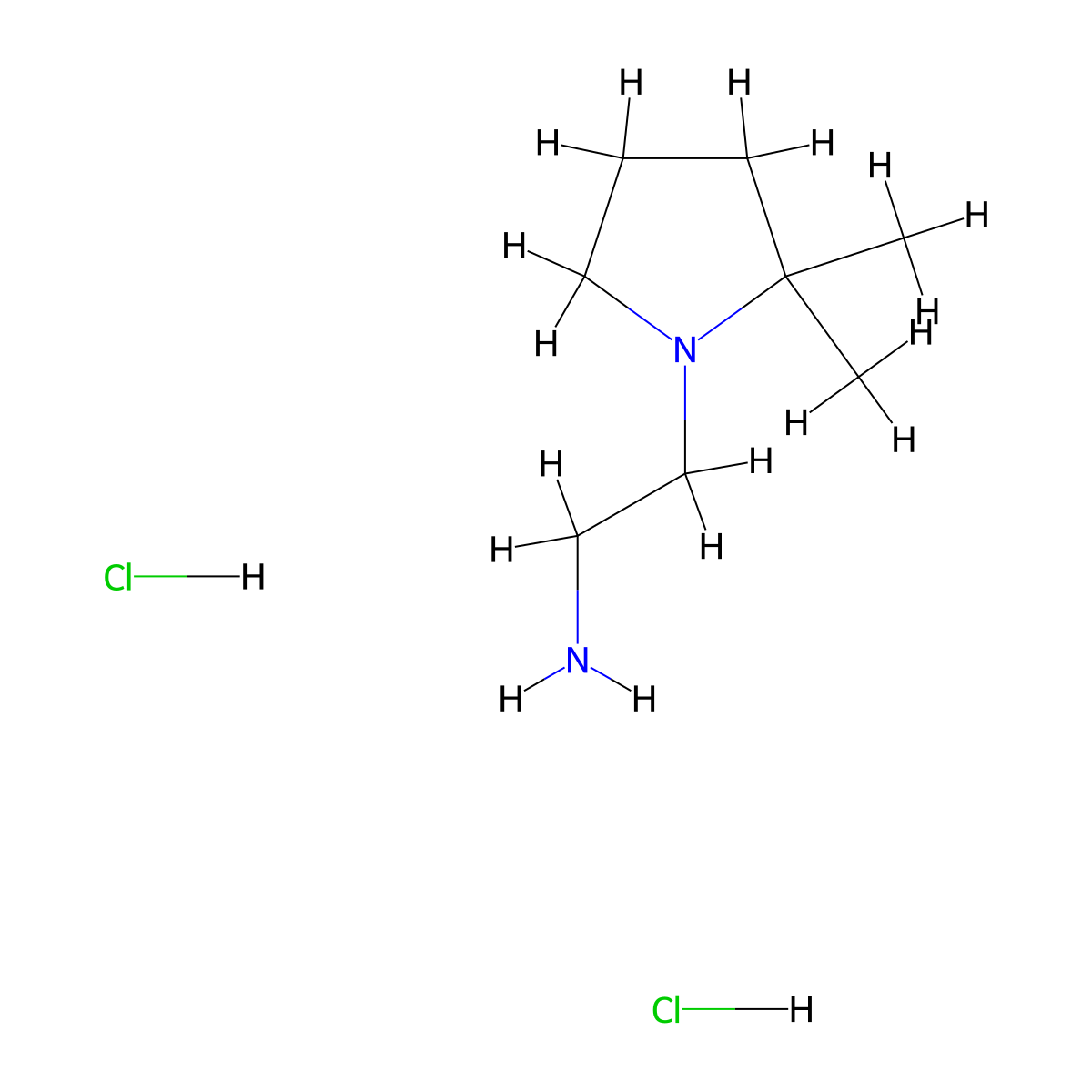 2-(2,2-Dimethylpyrrolidin-1-yl)ethanamine dihydrochloride molecular structure, CAS 1197234-78-8