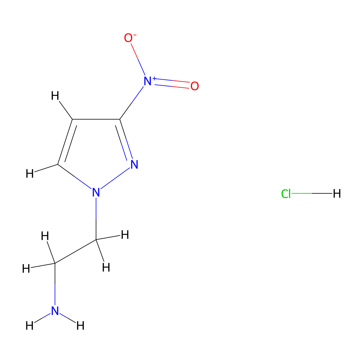 1-(2-Aminoethyl)-3-nitro-1H-pyrazole Hydrochloride molecular structure, CAS 1197235-00-9