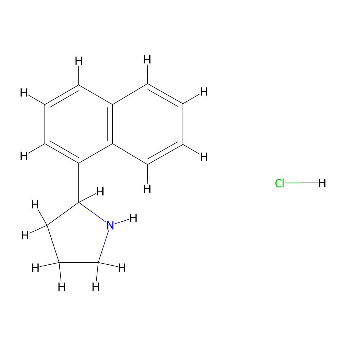 2-(Naphthalen-1-yl)pyrrolidine hydrochloride molecular structure, CAS 1197235-46-3