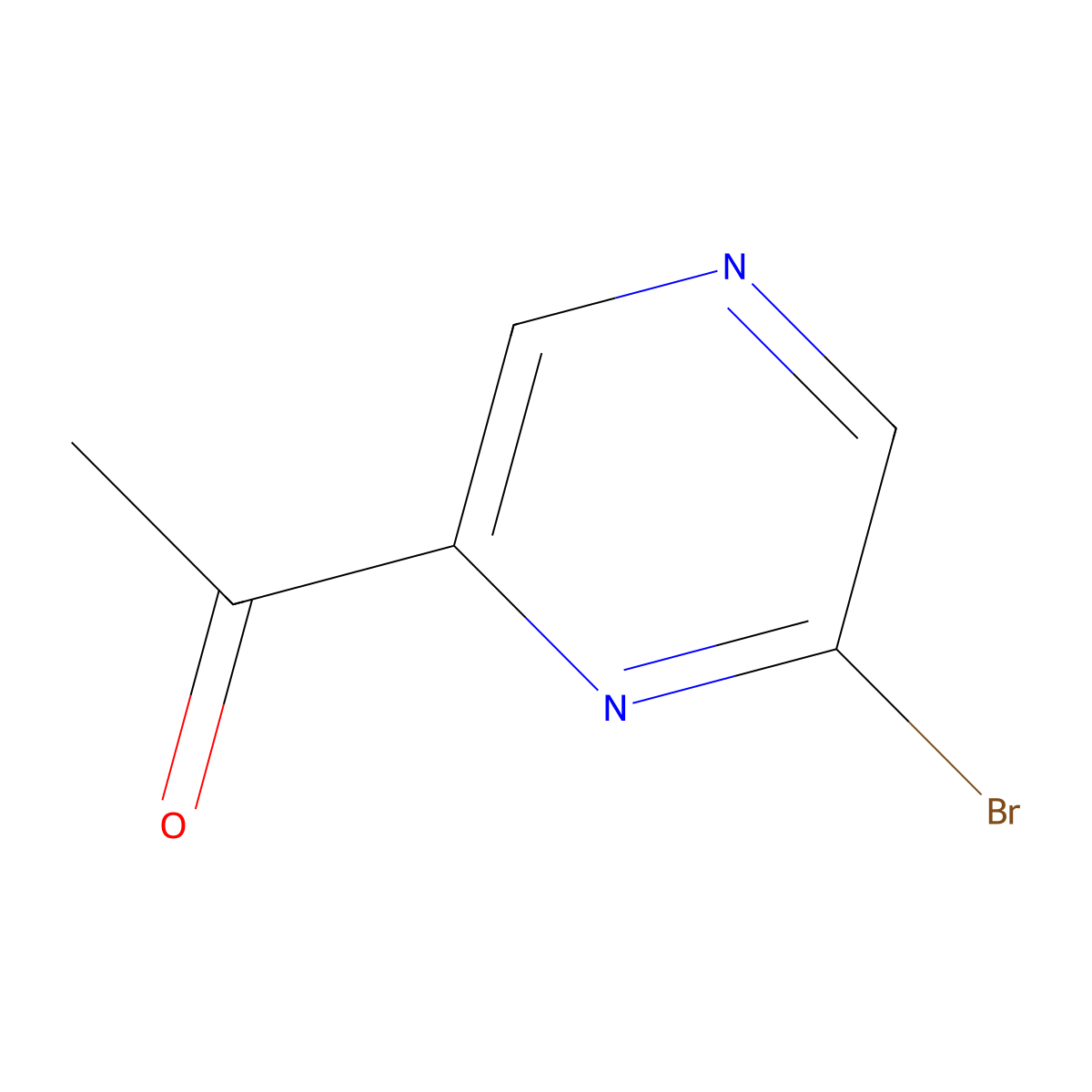 2-Bromo-6-acetylpyrazine molecular structure, CAS 1197235-82-7
