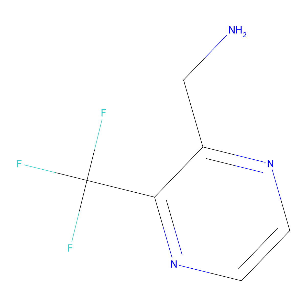 (3-(Trifluoromethyl)pyrazin-2-yl)methanamine molecular structure, CAS 1197235-85-0