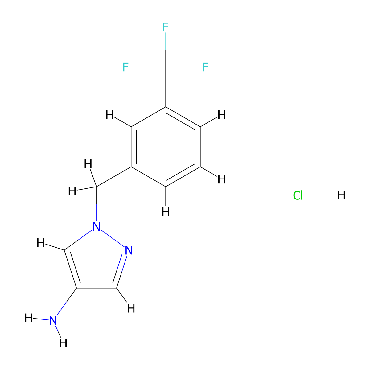 1-(3-(Trifluoromethyl)benzyl)-1H-pyrazol-4-amine hydrochloride molecular structure, CAS 1197235-86-1