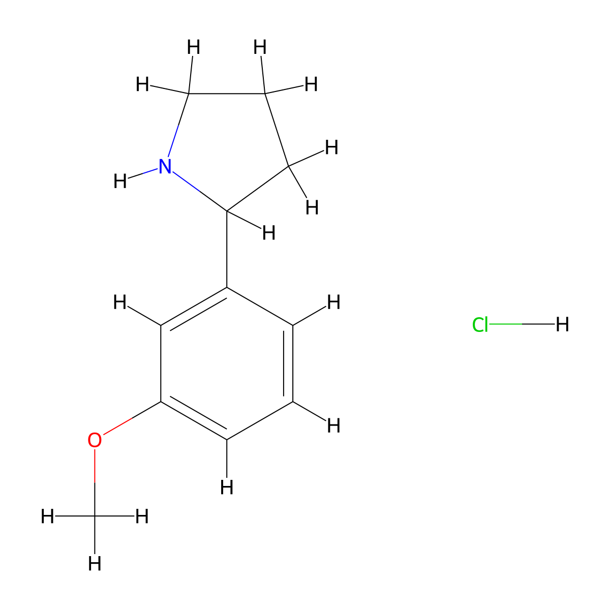 2-(3-Methoxyphenyl)pyrrolidine hydrochloride molecular structure, CAS 1197235-92-9