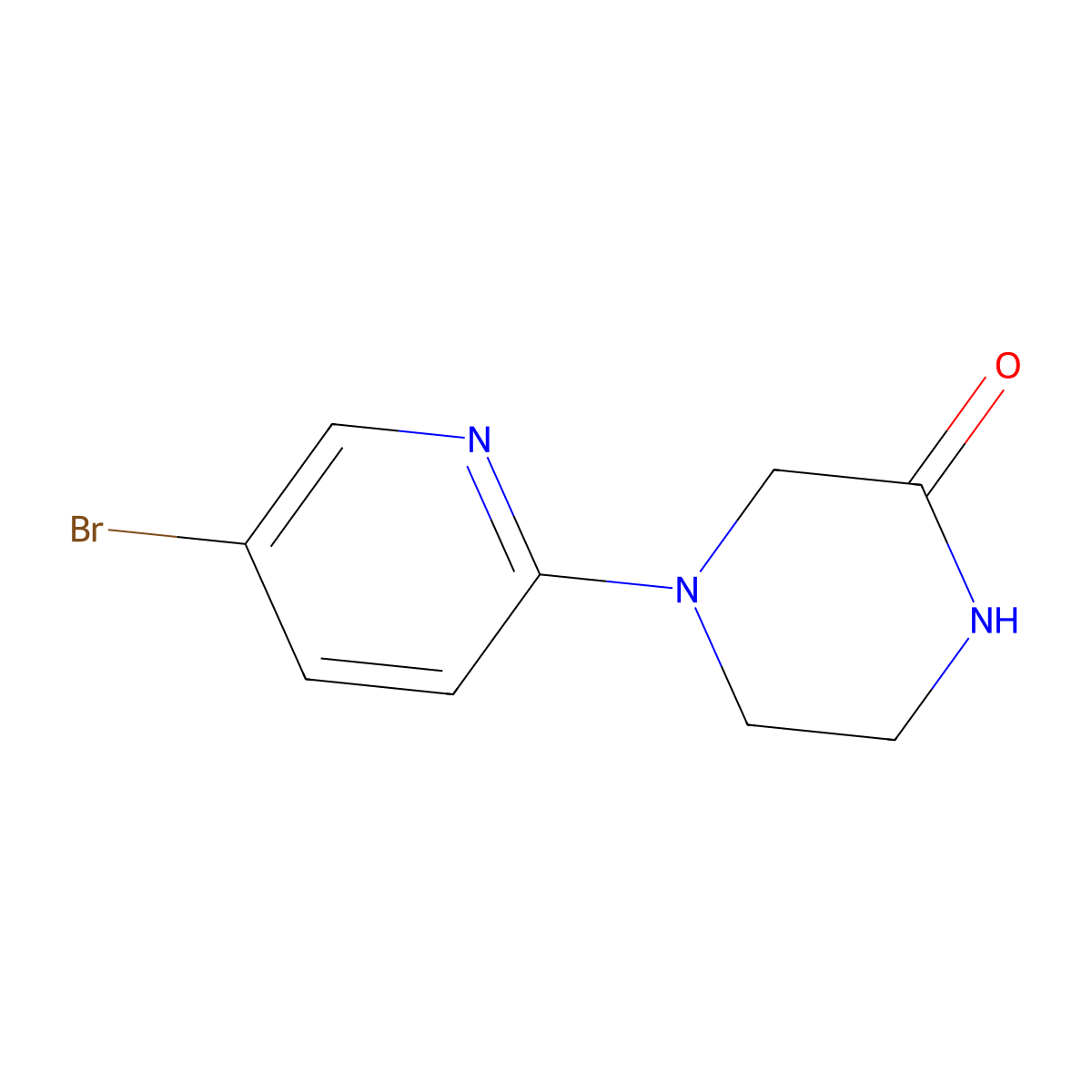4-(5-Bromopyridin-2-yl)piperazin-2-one molecular structure, CAS 1197235-94-1