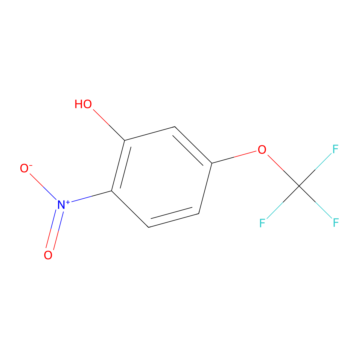 2-Nitro-5-(trifluoromethoxy)phenol molecular structure, CAS 1197236-32-0