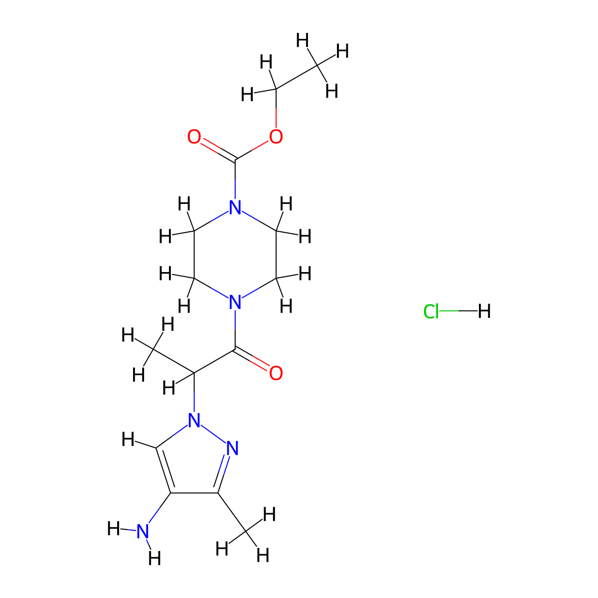 ethyl 4-[2-(4-amino-3-methyl-1H-pyrazol-1-yl)propanoyl]piperazine-1-carboxylate molecular structure, CAS 1197236-47-7