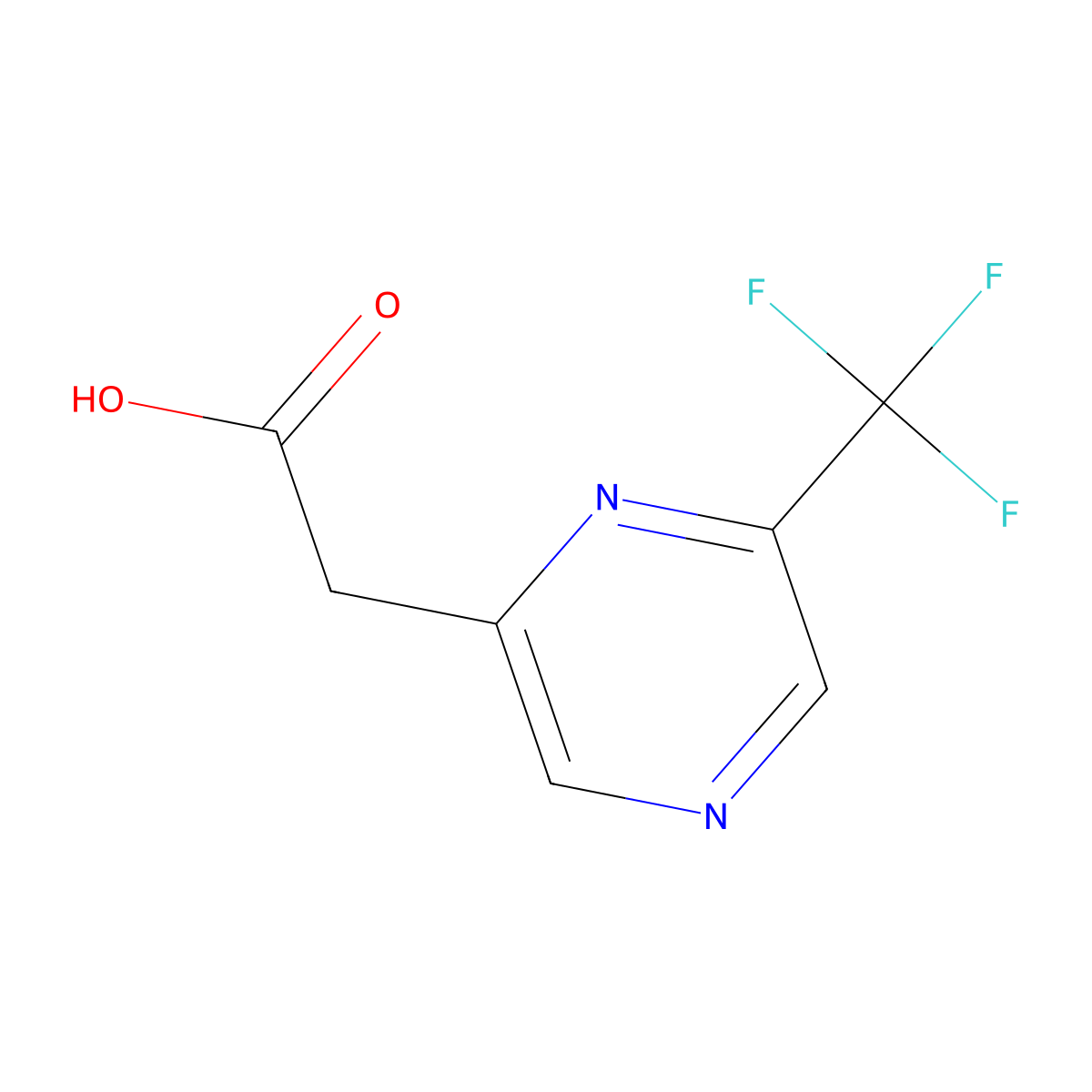 2-[6-(Trifluoromethyl)pyrazin-2-yl]acetic acid molecular structure, CAS 1197237-22-1