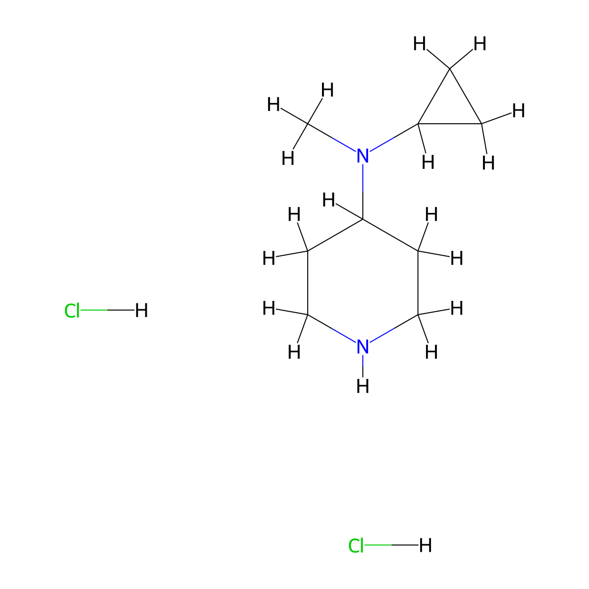 Cyclopropyl-methyl-piperidin-4-YL-amine dihydrochloride molecular structure, CAS 1197237-40-3