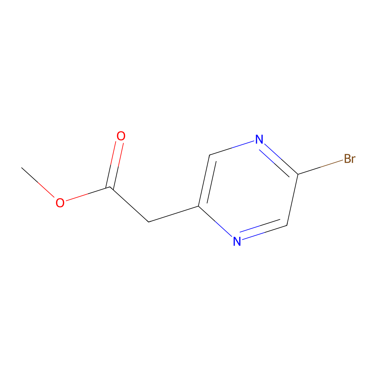 Methyl 2-(5-bromopyrazin-2-yl)acetate molecular structure, CAS 1197237-92-5