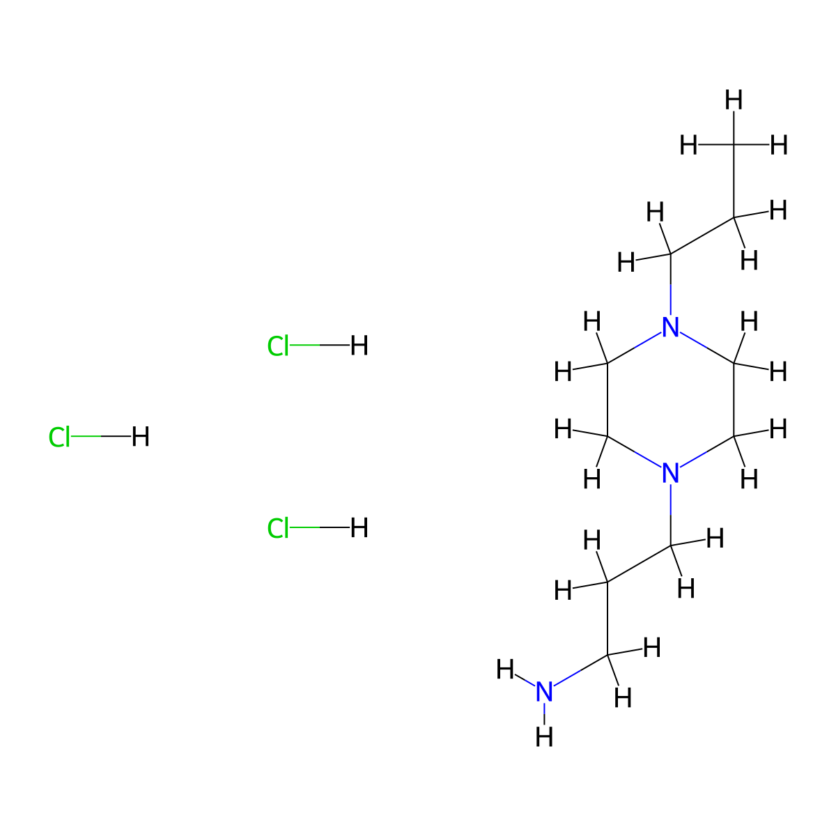 3-(4-Propylpiperazin-1-yl)propan-1-amine trihydrochloride molecular structure, CAS 1197237-96-9