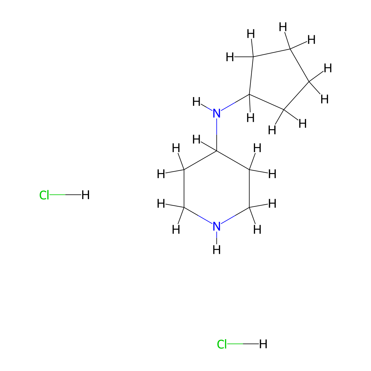 N-cyclopentylpiperidin-4-aminedihydrochloride molecular structure, CAS 1197238-04-2