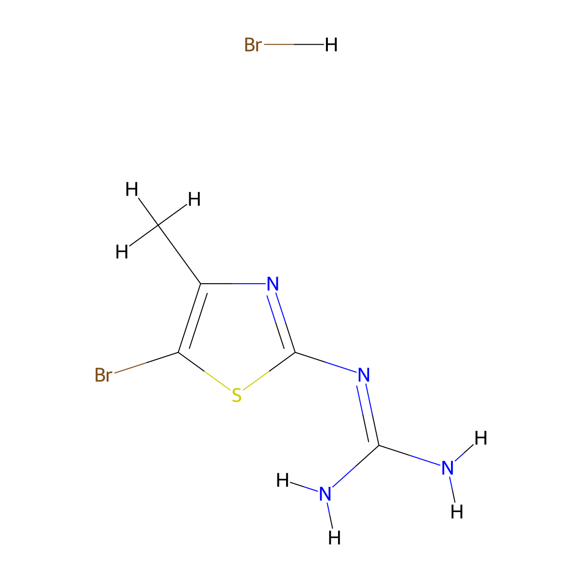 1-(5-Bromo-4-methylthiazol-2-yl)guanidine hydrobromide molecular structure, CAS 1197238-35-9
