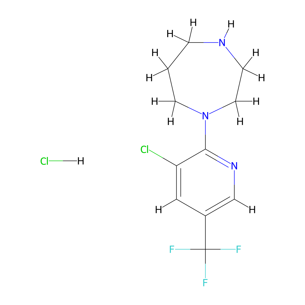 1-(3-Chloro-5-(trifluoromethyl)pyridin-2-yl)-1,4-diazepane hydrochloride molecular structure, CAS 1197238-46-2