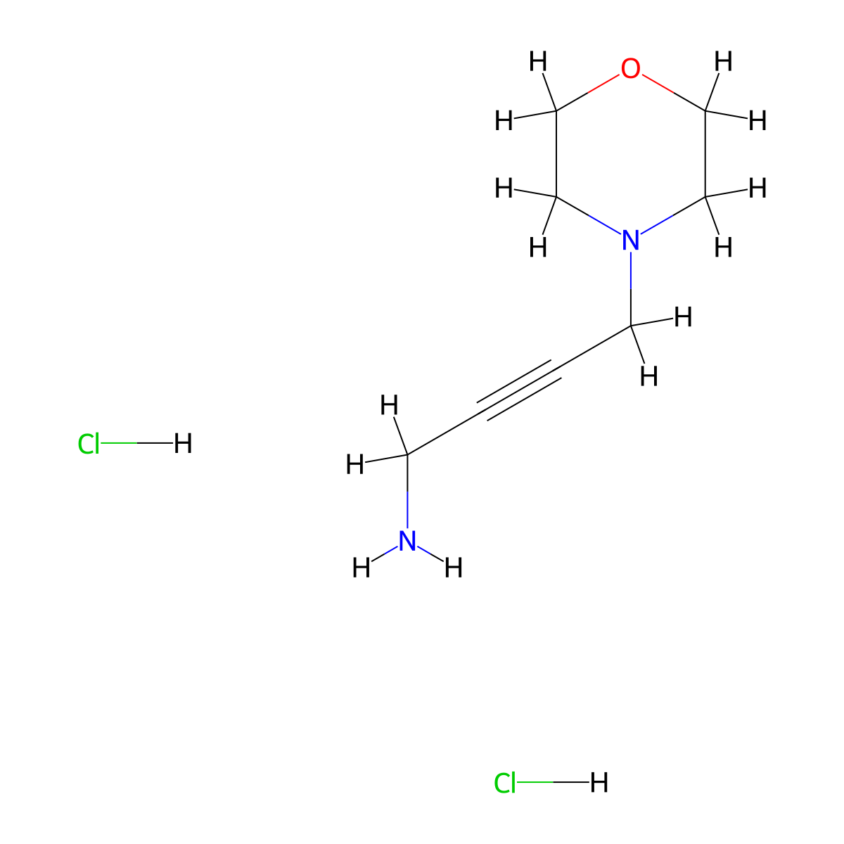 (4-Morpholin-4-ylbut-2-yn-1-yl)amine dihydrochloride molecular structure, CAS 1197238-82-6