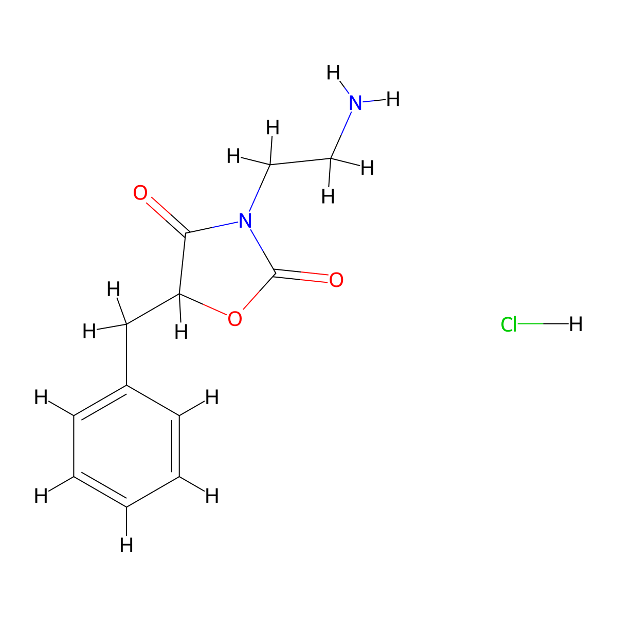3-(2-Aminoethyl)-5-benzyloxazolidine-2,4-dione hydrochloride molecular structure, CAS 1197239-16-9
