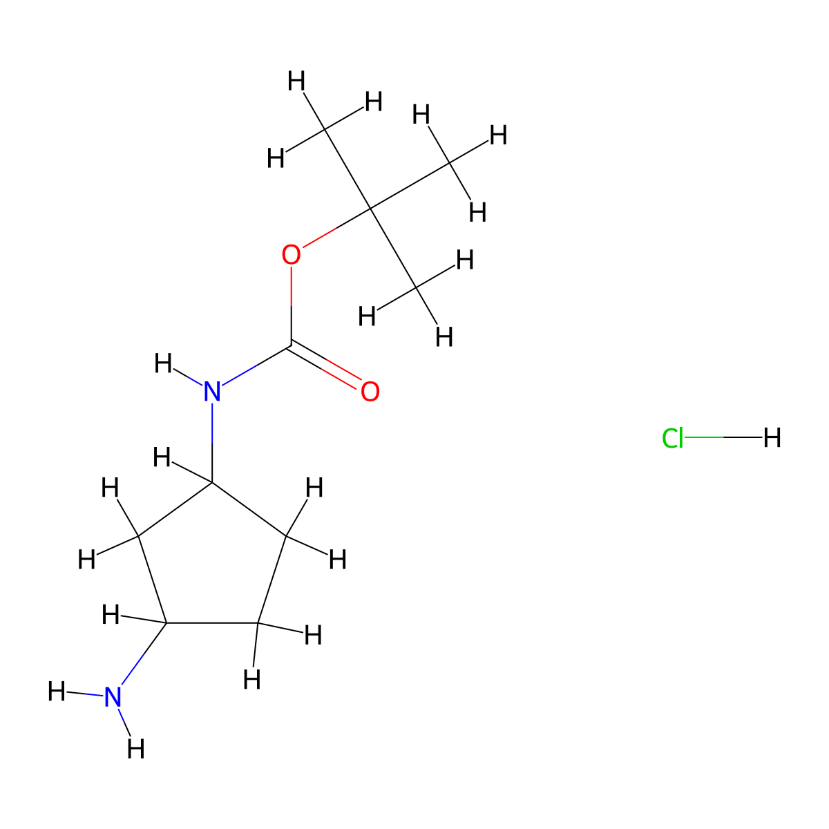tert-Butyl (3-aminocyclopentyl)carbamate--hydrogen chloride (1/1) molecular structure, CAS 1197239-37-4